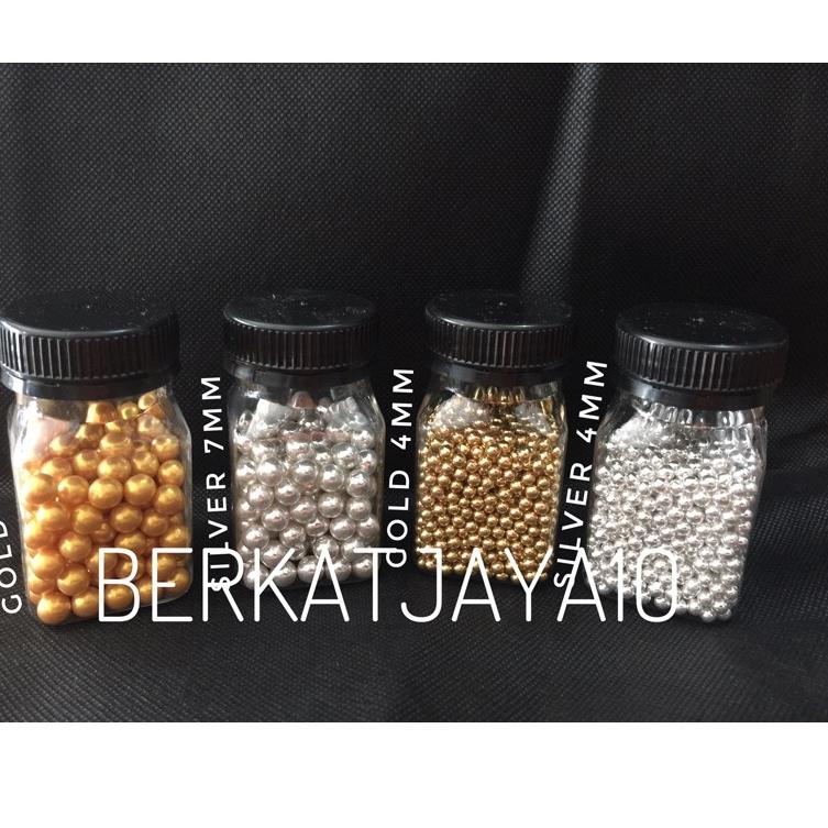 

Real produk--Sprinkle Mutiara Silver Gold Pearl Hiasan Kue Trimit Dekorasi Edible