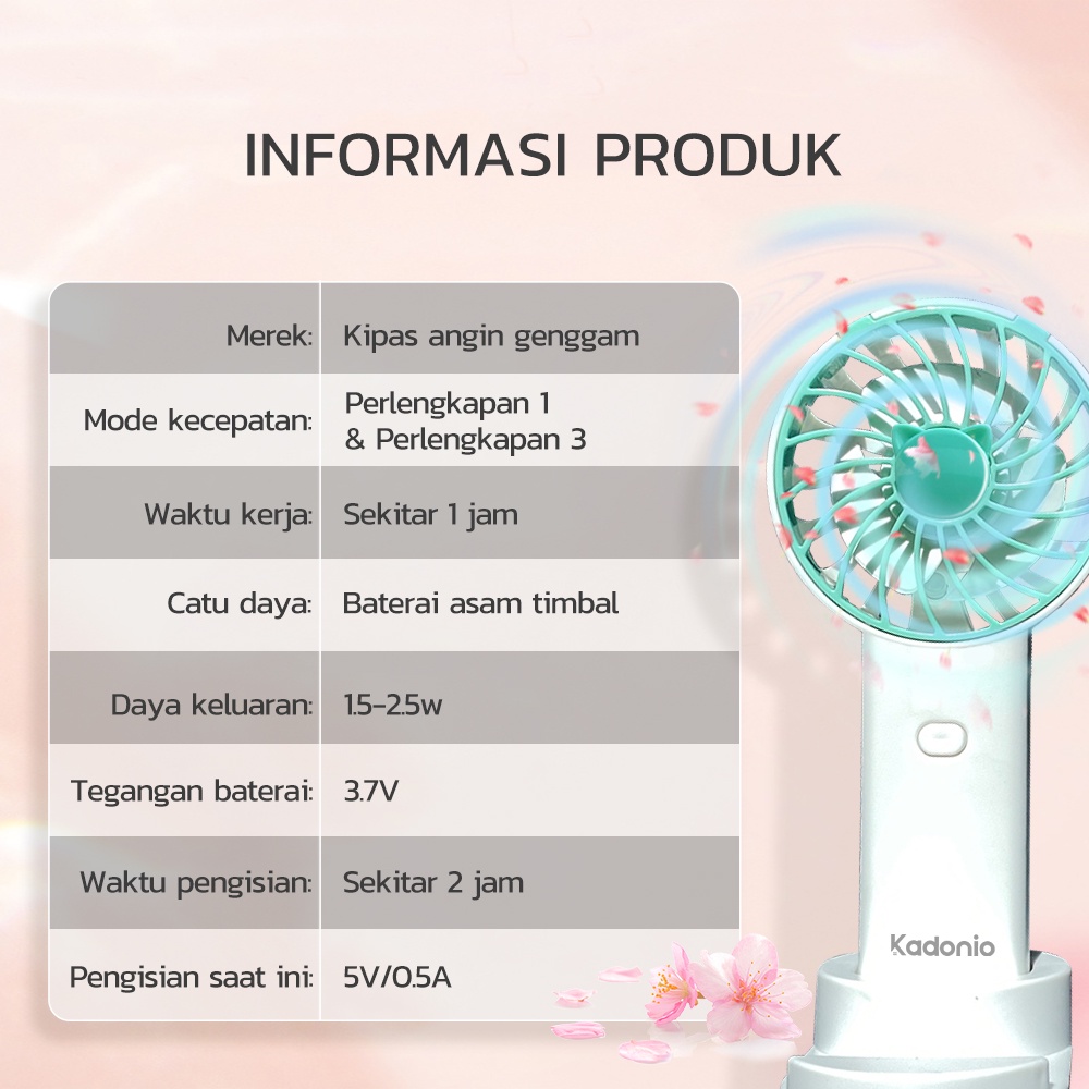 KADONIO Kipas Angin Mini Portable USB Cas Karakter Dapat Digunakan Sebagai Dudukan Ponsel KL-FN20-8
