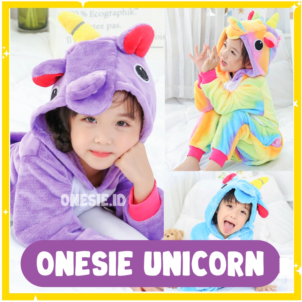 BAJU KOSTUM ONESIE PIYAMA ANAK KID UNICORN 1