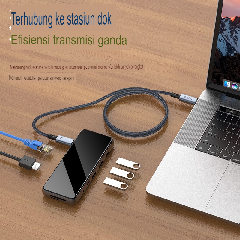 Kabel Data USB4 Cable Type C to USB C PD Fast Charging 240W Thunderbolt 4 Full Features Cable Transfer Speed 40Gbps 8K Ultra HD Huawei Macbook Air iMac Pro 1.2 Meter