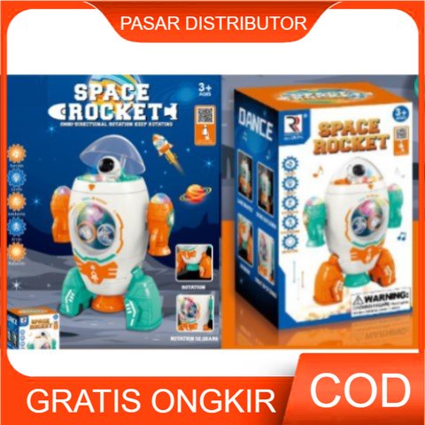 Mainan Anak SPACE ROCKET Mainan Roket Musik Dan Lampu Edukasi Anak