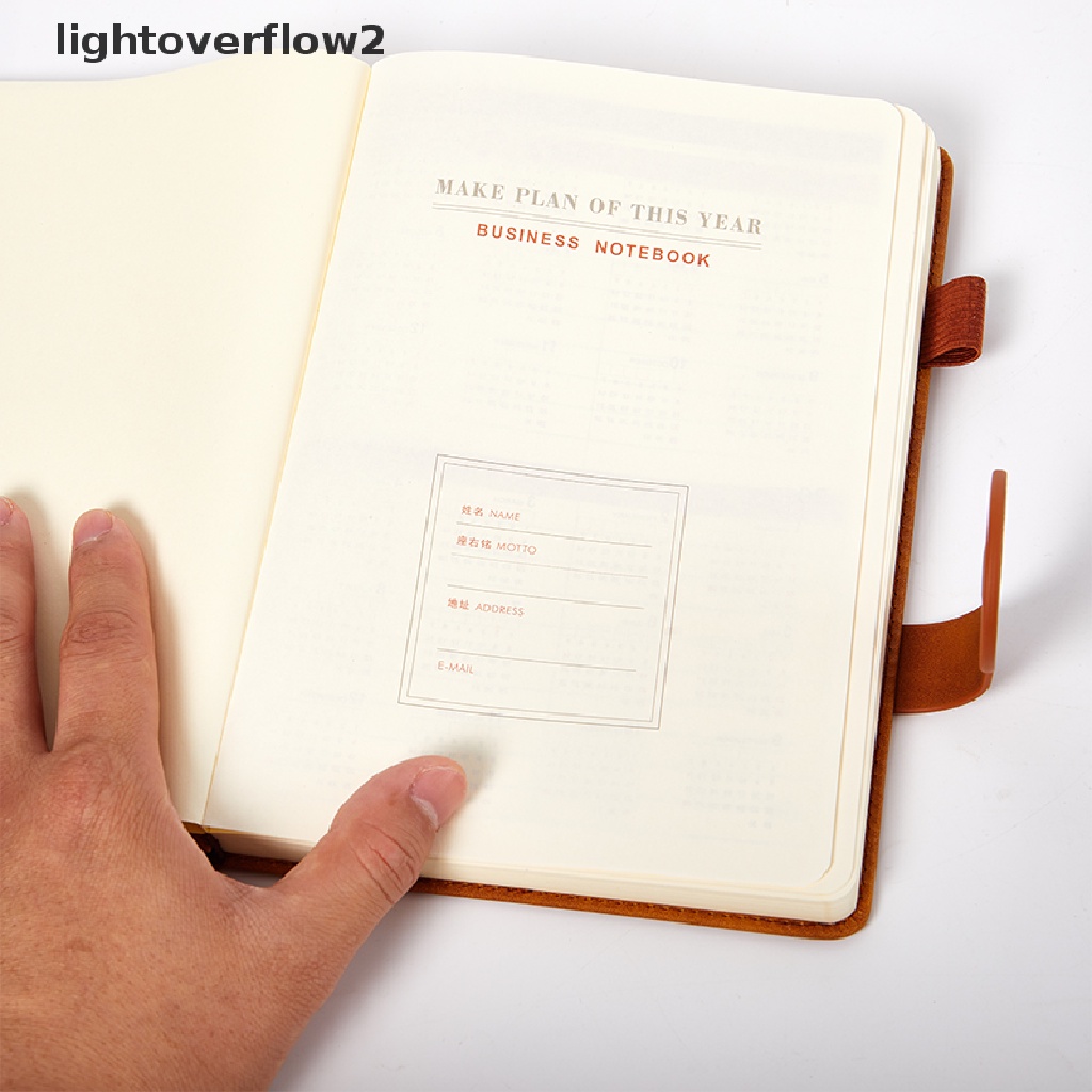 (lightoverflow2) Buku Catatan / Notebook / Catatan Ukuran A5 200 Halaman Cover Kulit PU Super Tebal Untuk Bisnis / Kantor (ID)