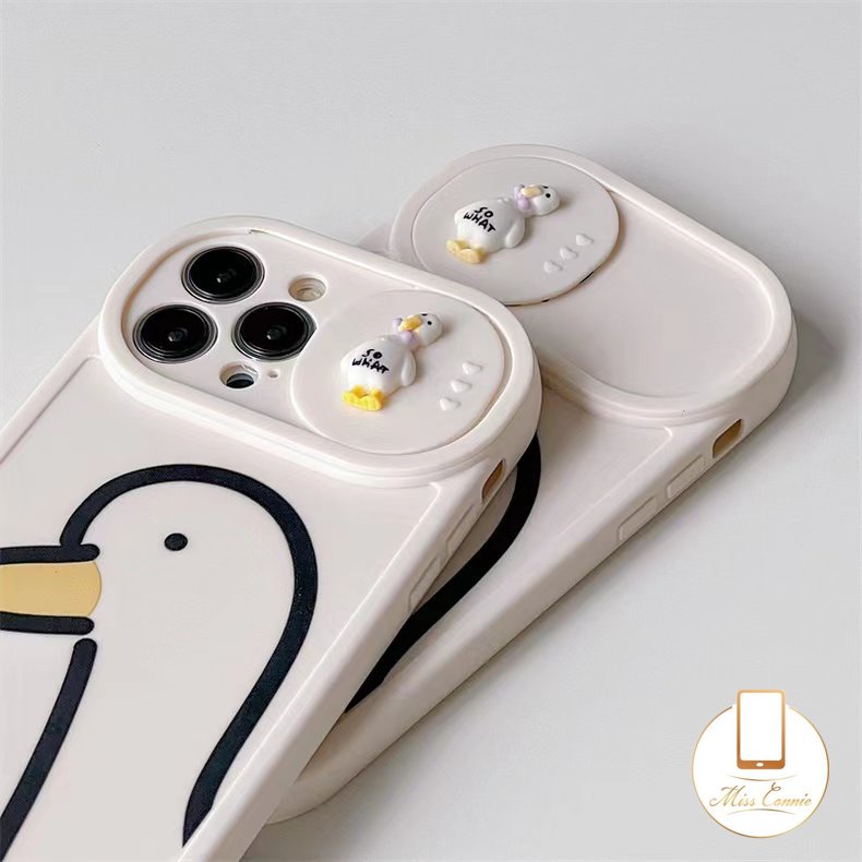 Soft Case TPU Motif Bebek 3D Untuk iPhone 7 8 Plus X XS 11 XR 11 Pro MAX 7 8 Plus 12 13 Pro MAX