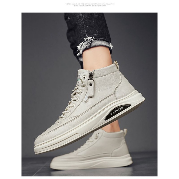 Sepatu Hight putih cream Sinsou 39-43 Sneakers Kasual Pria Wanita outdoor hangout murah fashion keren Medan