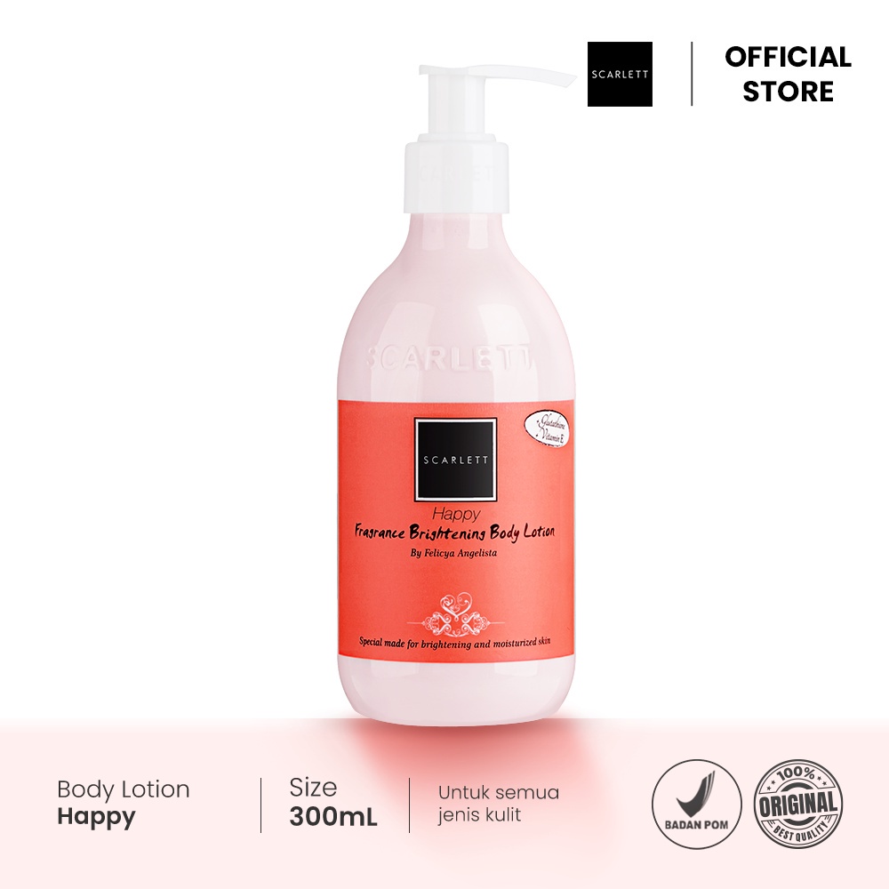 ORIGINAL Scarlett Whitening Body Lotion Happy GIRLSNEED77 MEDAN BEAUTY Cosmetics SKIN CARE Kosmetik Kecantikan