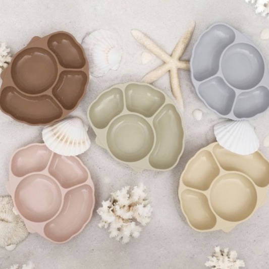 TGM Silicone Seashell Suction Plate - Piring MPASI With Suction Divided Mangkuk Mangkok Bowl Baby Bayi Sekat