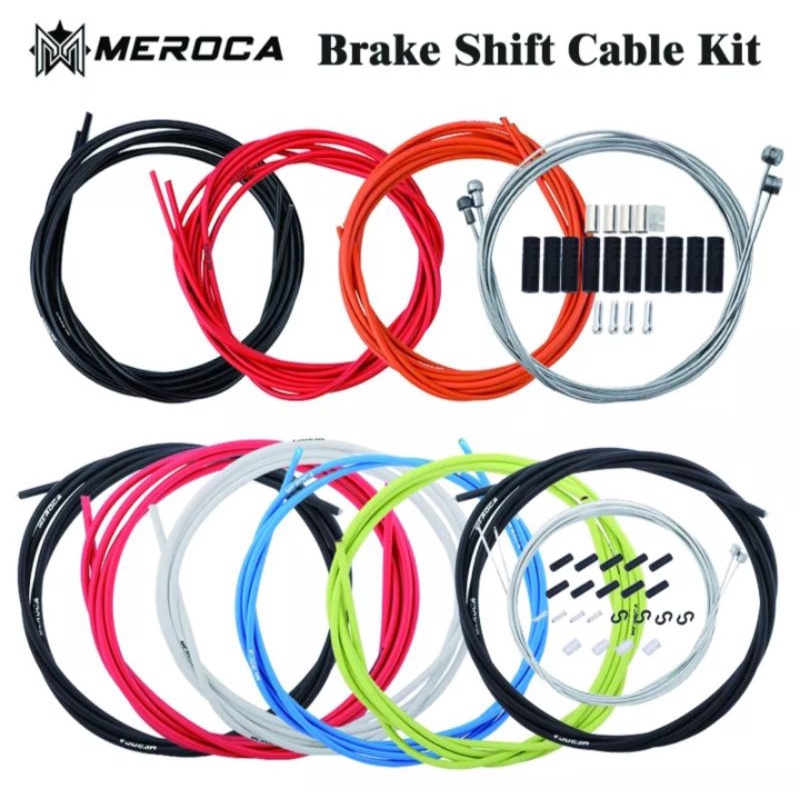 Meroca Kabel Set Rem Cakram Mekanik V Brake U brake Kabel Shifter Set Sepeda Lipat MTB Roadbike