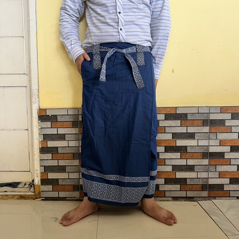 SARUNG CELANA DEWASA MOTIF DOBBY SABUK POLOS WARNA