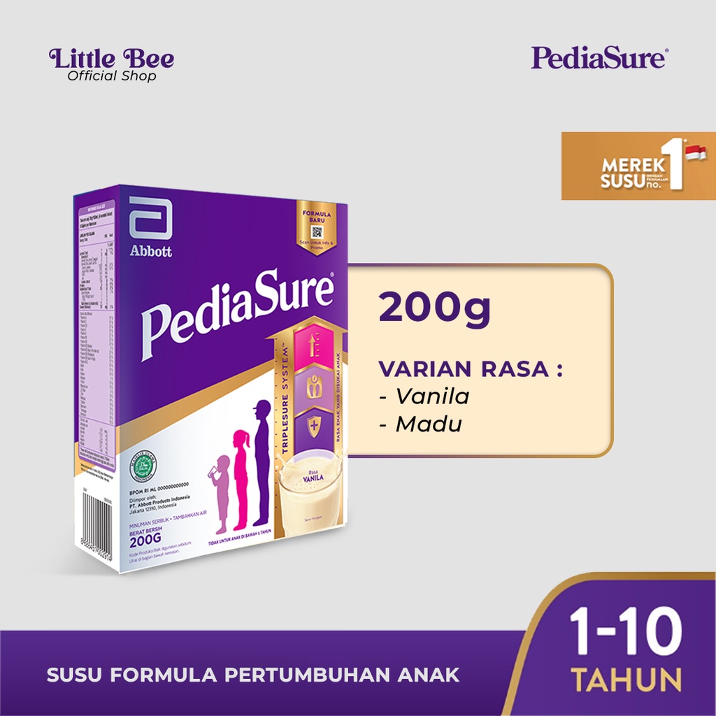 Jual Susu Formula Pertumbuhan Anak 1-10 Tahun | PediaSure 200g | Rasa ...