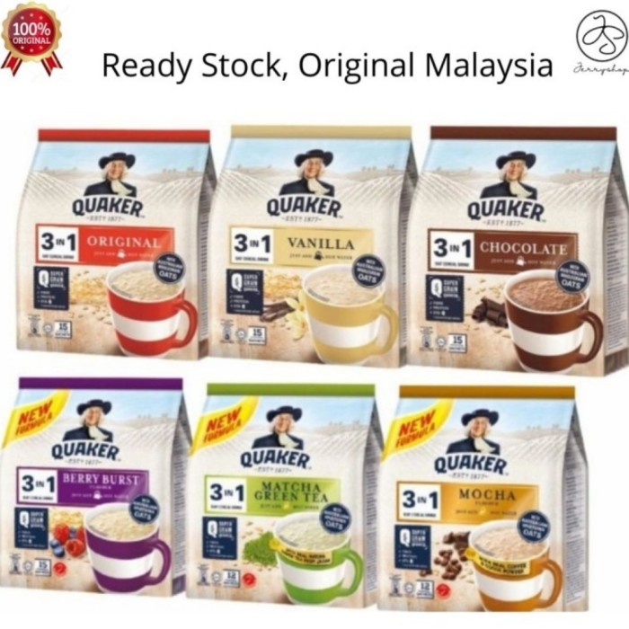 

Quaker 3in1 instant oat cereal drink - berry burst