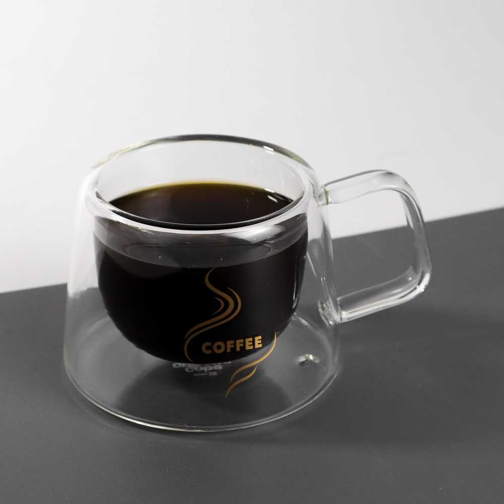 Cangkir Gelas Kopi Anti Panas Kaca Borosilicate Double Wall Glass Round 200ml