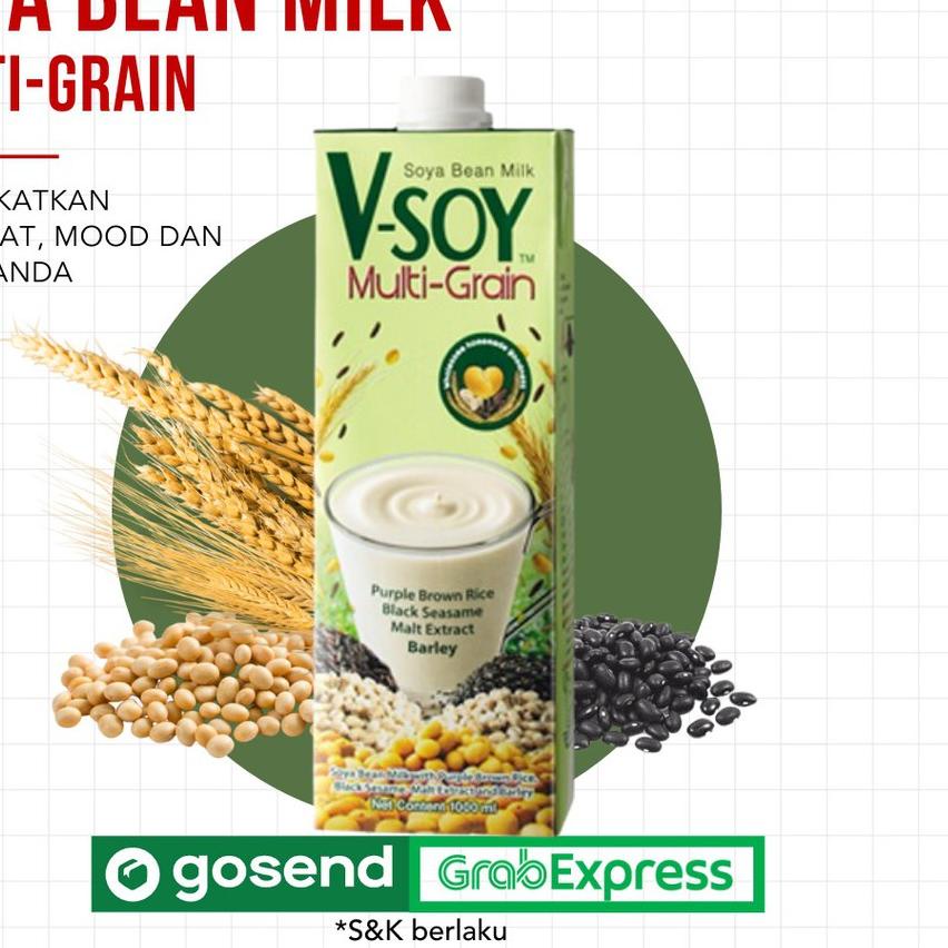 

SALE✅(SIAP KIRIM) V-soy Soya Milk 1 Liter UHT - Multi Grain|SQ9