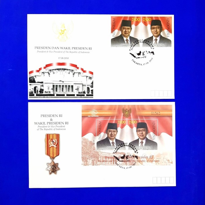 

Promo Bulan Ini Prangko Indonesia 2010. Presiden Sby & Wapres Boediono. Shp Set 2 Lbr Murah