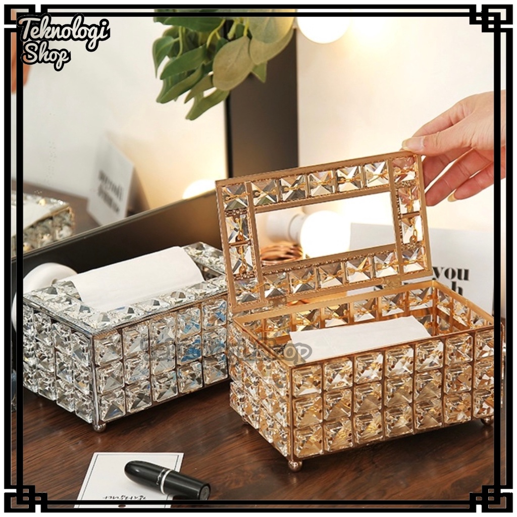 Tempat Tisu Kristal /Tisu Box Crystal /Tempat Kuas Makeup Kristal /Brush Holder Crystal /Crystal Glass