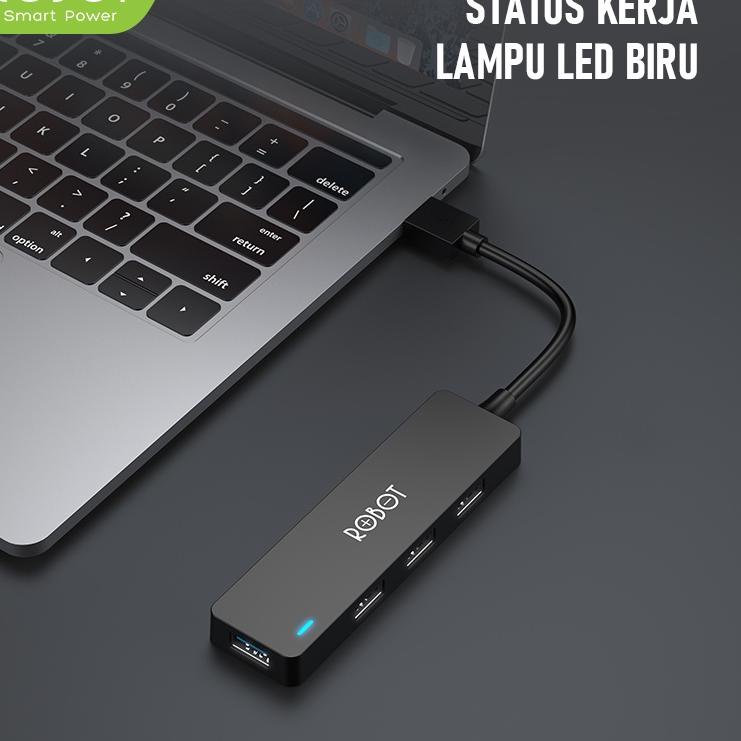 Langsung Order ROBOT USB HUB H160 4 Ports USB 2.0 &amp; USB 3.0 High Speed 5GBPS Original (New Model H150 H140 ) - Garansi Resmi 1 Tahun