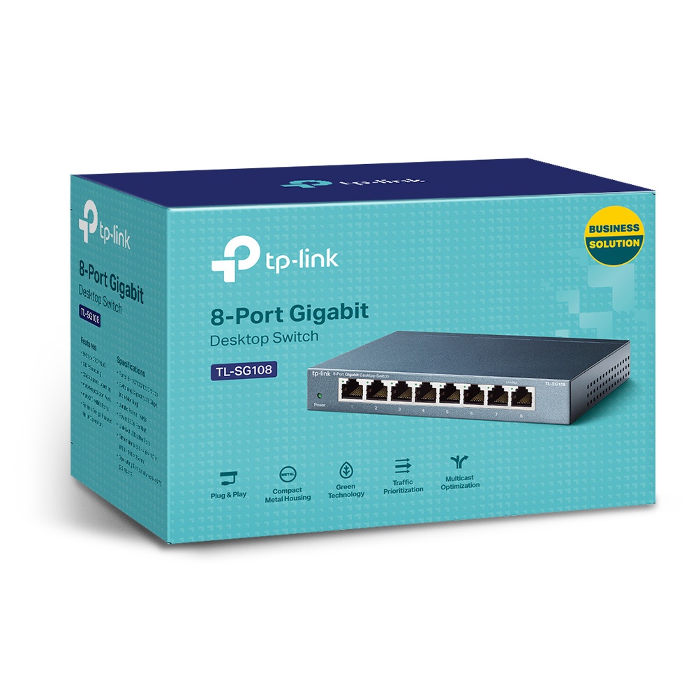 TP-LINK 8-Port 10/100/1000Mbps Desktop Switch TL-SG108 Original Garansi Resmi