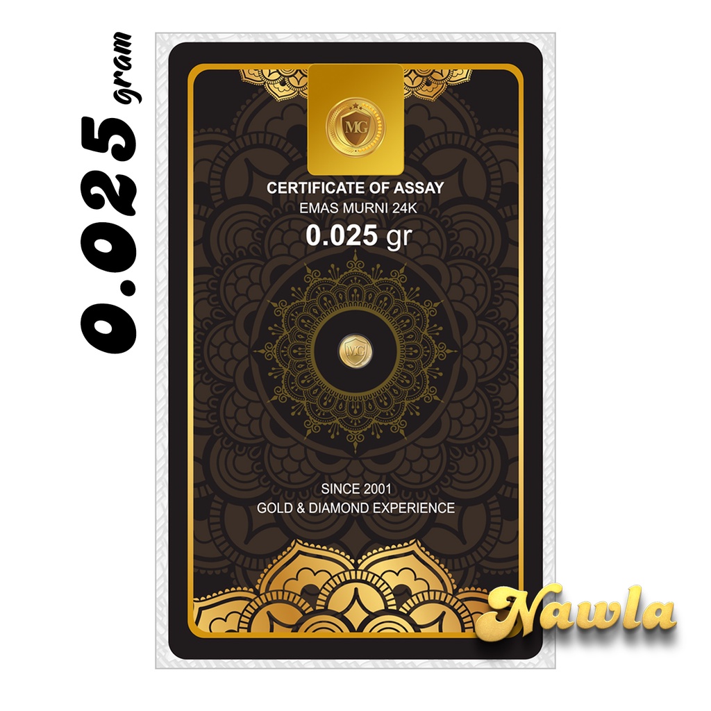 Minigold 0.025 gram BLACK Series Emas Murni Logam Mulia 24 Karat 0,025 gr