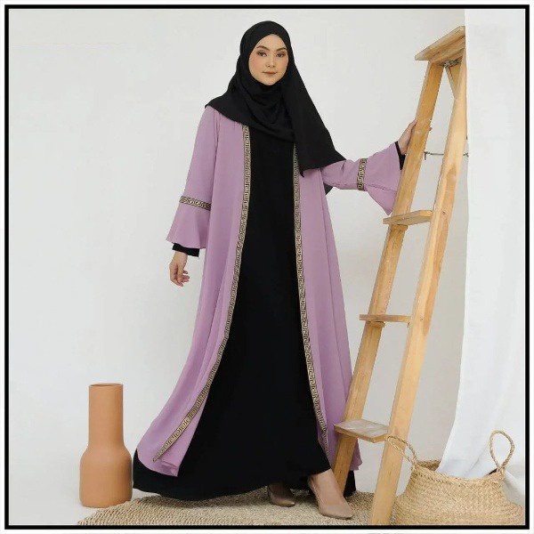 Outer Panjang wanita Long Outer Terbaru Outer Ceruty Babydoll Cardigan Muslimah Outer Panjang Polos Luaran Gamis Wanita