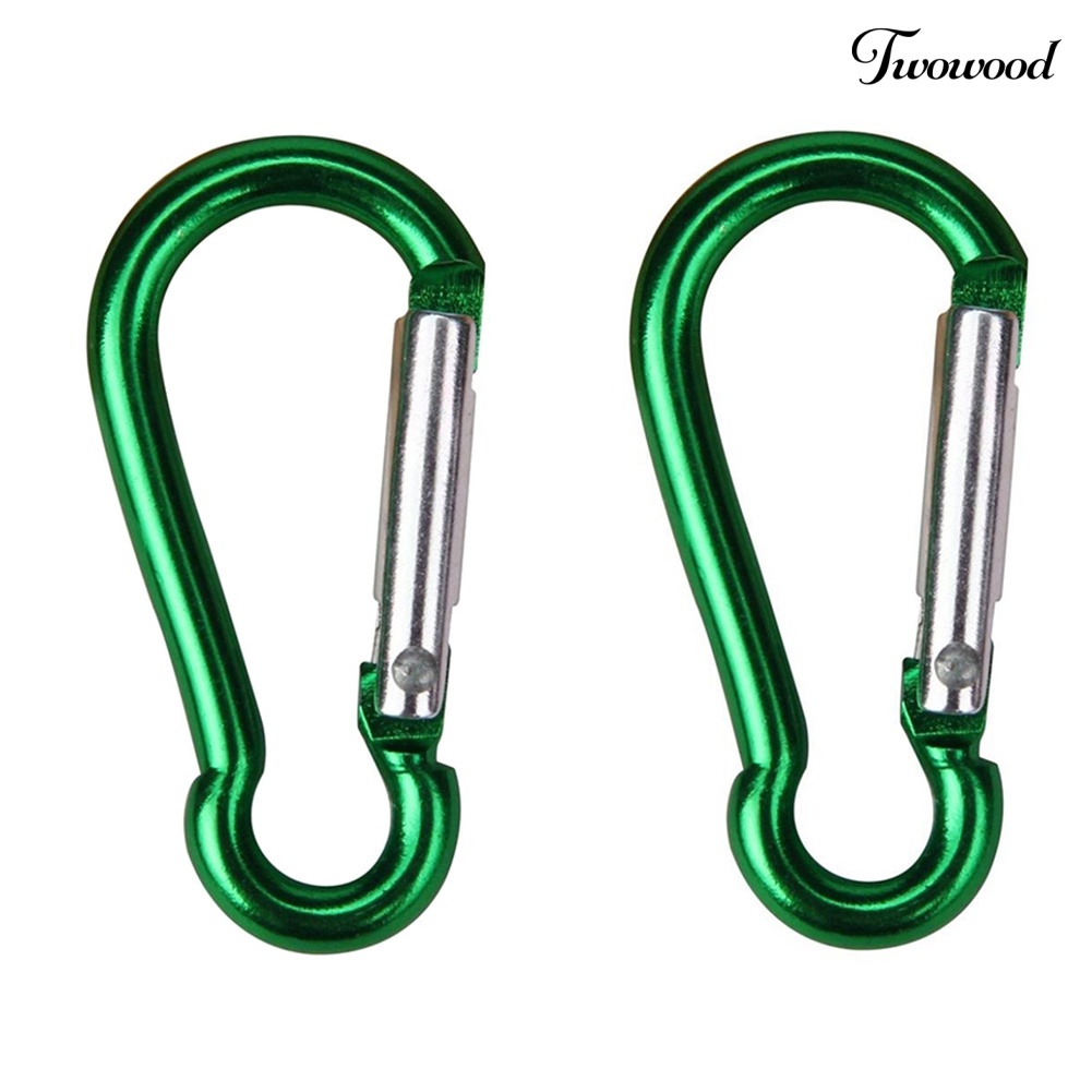 Twowood 2Pcs Carabiner Bentuk D Bahan Aluminum Alloy Untuk Climbing
