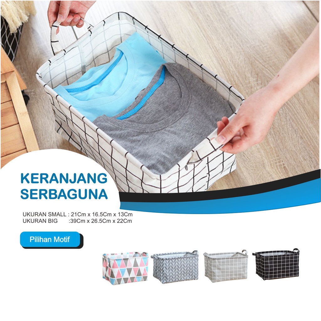 Keranjang Multifungsi Storage Box Large Ukuran 38x26x23cm - Sandy Collection