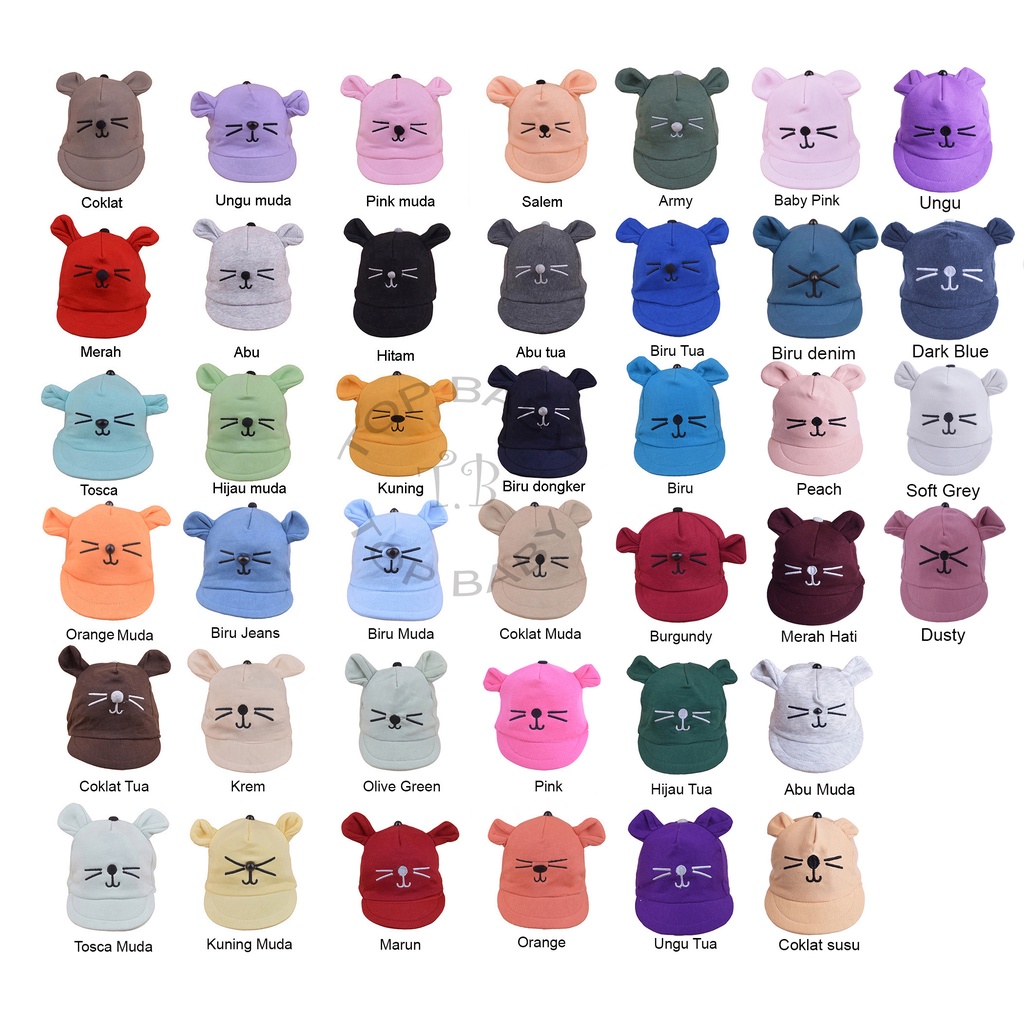 Topi Bayi Motif Meow - 4674