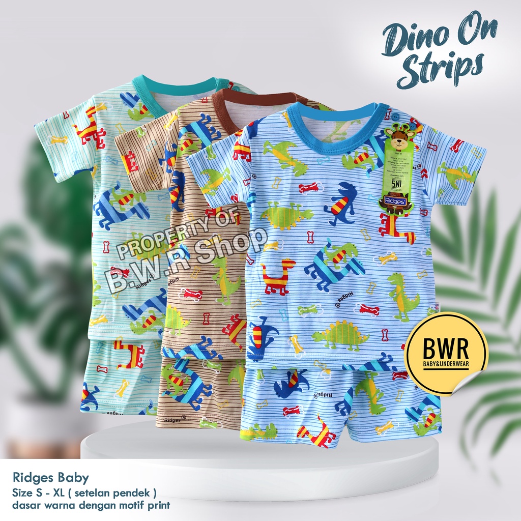 Setelan RIDGES PENDEK Dino On Strips Desert Terbaru / Setelan Anak Harian Unisex Jungle Land Kaos Celana Pendek 9rs 10rs 4rs | Bwr