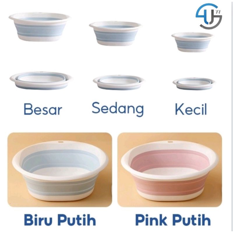 US024 Baskom Lipat Portable Besar /Ember Plastik Besar/Baskom Lipat Silikon Besar By Toko Haji Usman