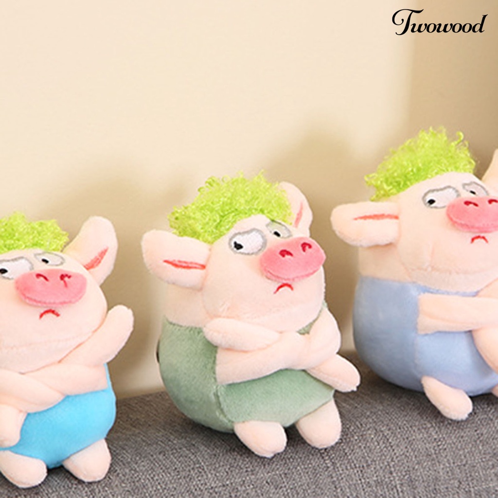 Twowood Gantungan Kunci Boneka Babi Bahan Plush Untuk Hadiah Ulang Tahun