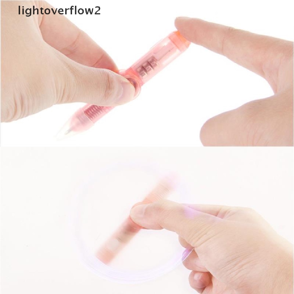 (lightoverflow2) Mainan Fidget spinner Gyro Bentuk Pulpen Dengan Lampu Led Untuk Anak (ID)