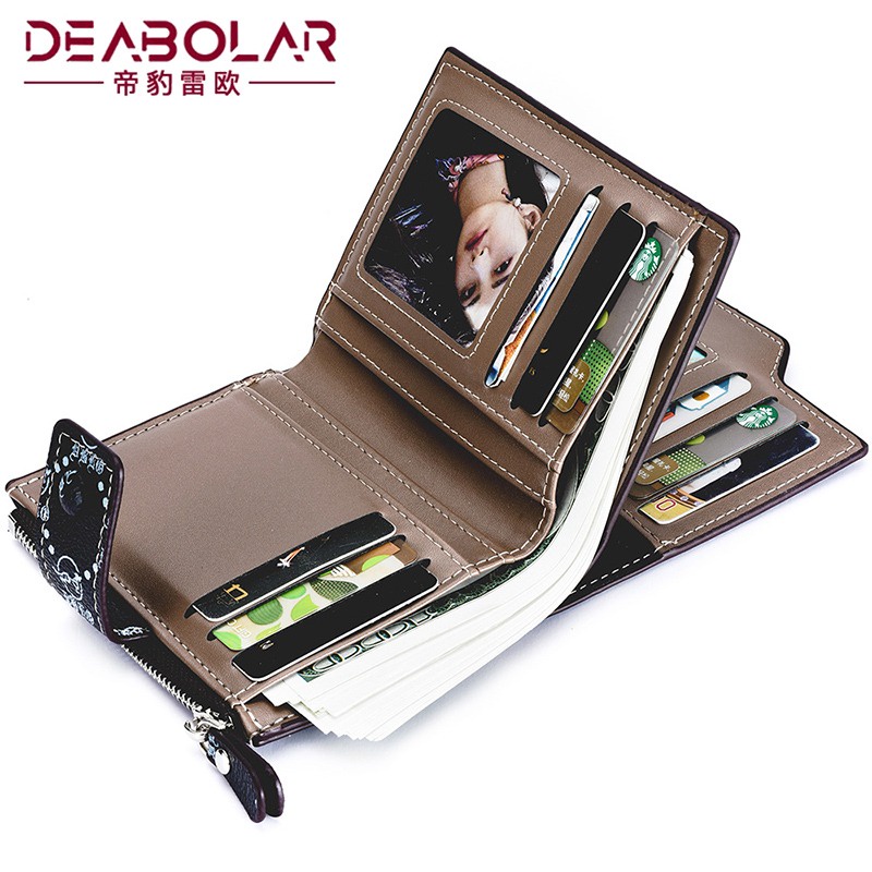 DOMPET LIPAT WANITA DEABOLAR ORIGINAL PREMIUM KULIT HITAM CAPENA KECIL RESLETING SLOT KARTU UANG TERBARU KOIN MINI PENDEK CEWEK MURAH WA616B5 KEKINIAN REMAJA IMPORT BATAM