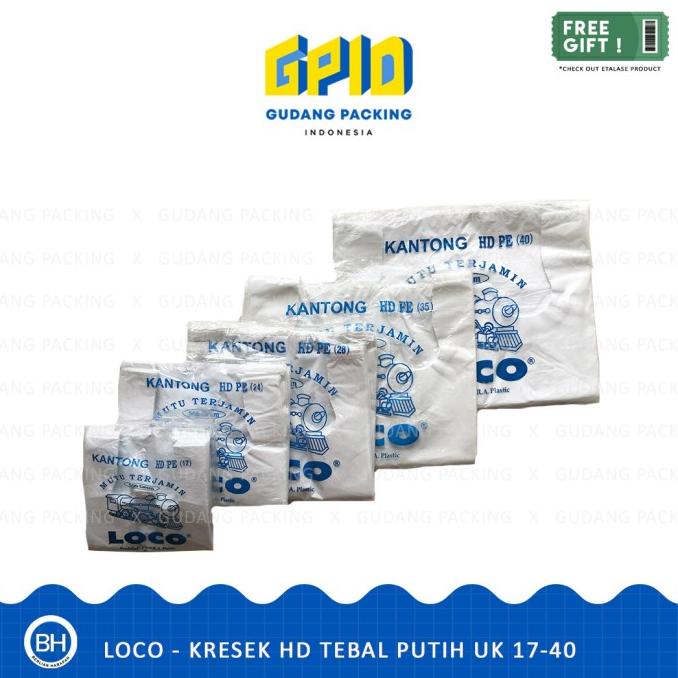 

LOCO - Kantong Plastik Kresek HD PE Tebal Putih Uk 17-40