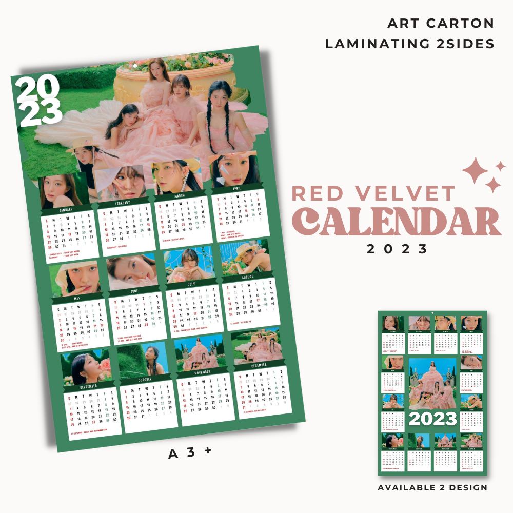 2023 KALENDER RED VELVET KPOP + LAMINASI 2SISI IDOL KOREA MURAH UNOFFICIAL IRENE SEULGI WENDY JOY YERI READY STOCK !