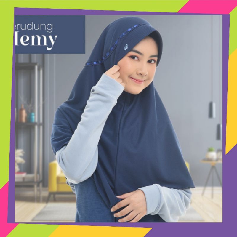 kerudung sekolah TK/SD/SMP/SMA HEMY  pita atas  assilmiofficialstore