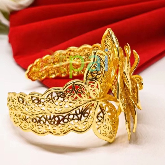 Gelang Kendari xuping perhiasan lapis Emas 24k bunga bangle