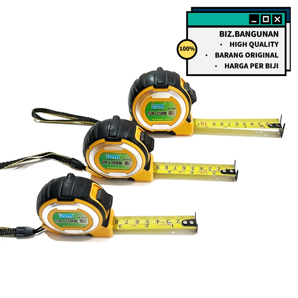 METERAN SUPER ABS IGM 7.5M - ROL METER TUKANG 7.5 METER - MEASURE TAPE ANTI PECAH