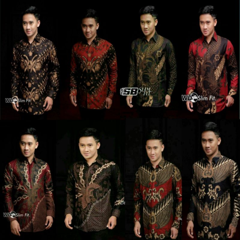 Kemeja  Batik Pria Lengan Panjang Motif Terbaru Modern Anak Muda size M L XL XXL