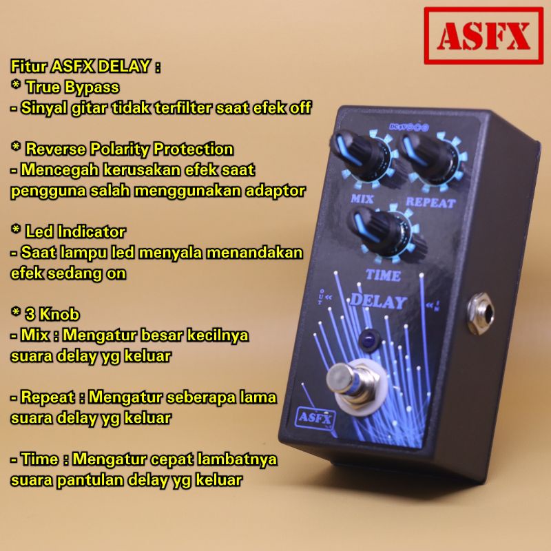 Efek gitar delay ASFX murah AS Effect stompbox pedal guitar fx diley analog digital