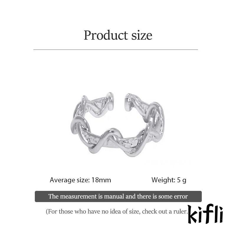 Cincin Model Terbuka Desain Batu Bulan Polos