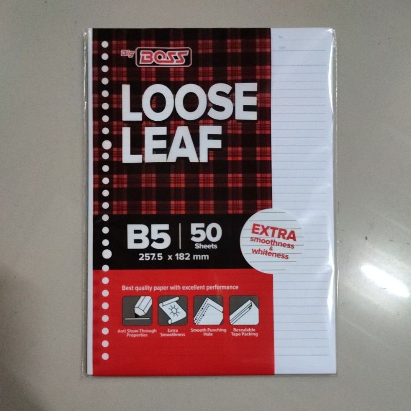 

Kertas Loose Leaf Big Boss B5 50 Putih Bergaris 50 Lembar