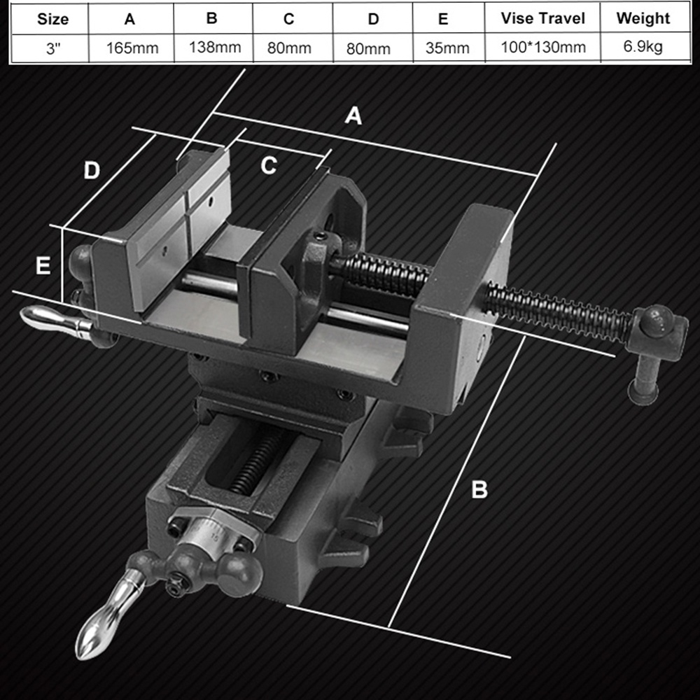 COOFARI 3&quot; CROSS 75 mm Catok 3 Inch Vise Bench Penjepit Tanggem Meja Silang