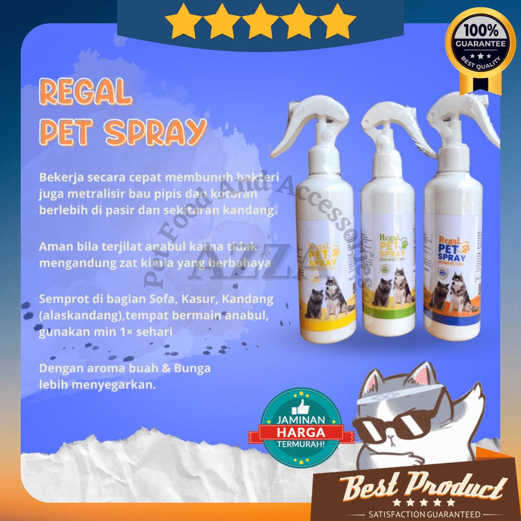 Disinfektan kucing anjing Ampuh Basmi Virus Bakteri dan Kuman Aman Terjilat Bebas Alkohol / PET DISINFECTANT REGAL Hewan Peliharaan ALCOH OL FREE