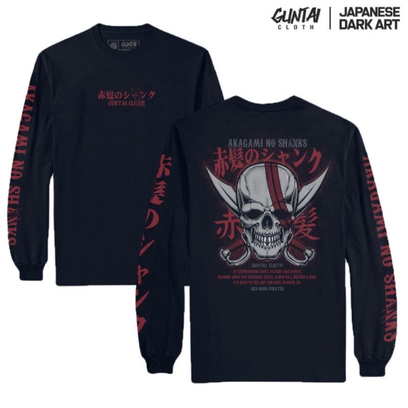 kaos lengan panjang | anime akagami no shanks | guntai cloth | original