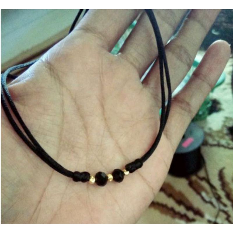 Kalung Tali mix emas berat 0,2gr 10karat "Semar Nusantara"