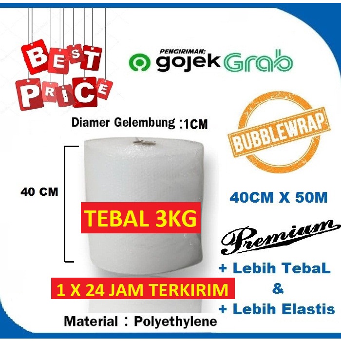 

Bubble Wrap 40 cm x 50 m Murah Tebal