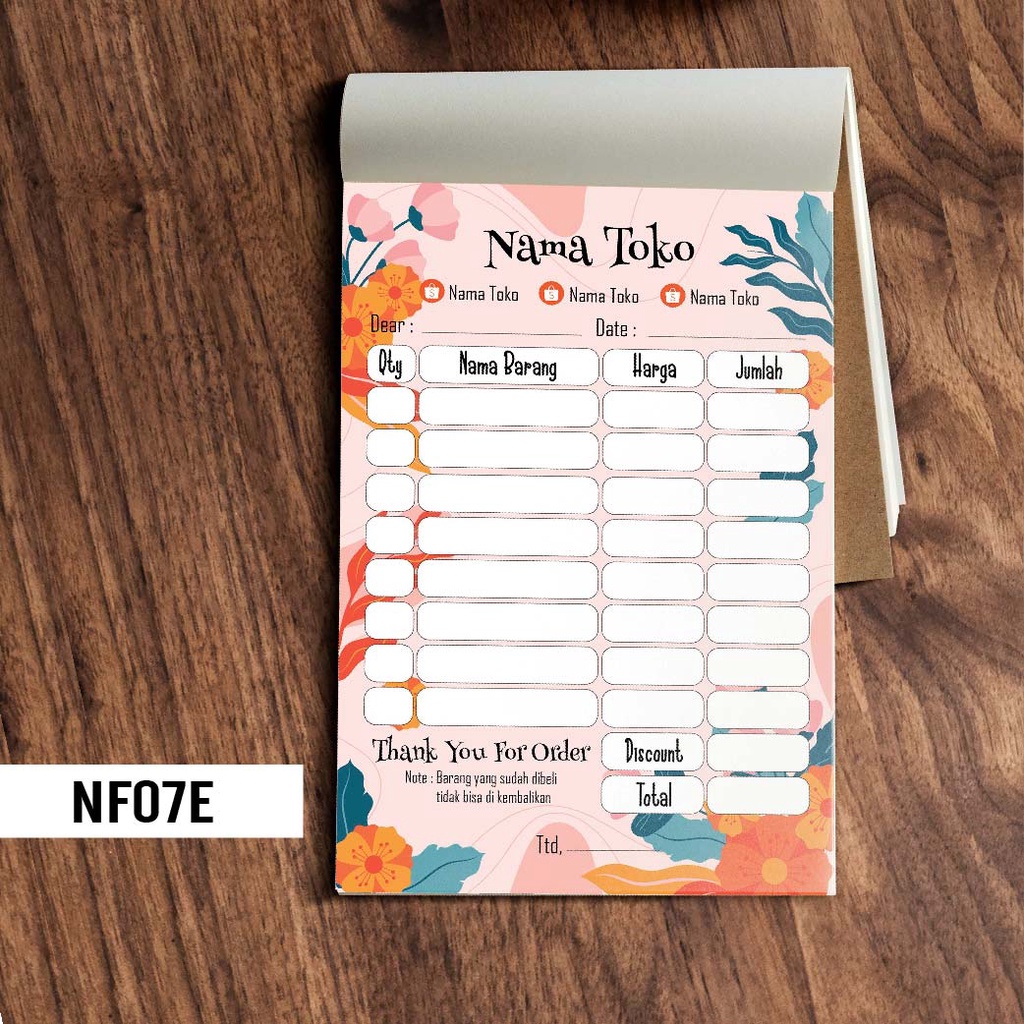 

Hanabi Invoice / Nota / Faktur / Kwitansi Custom 1 2 3 ply NF07E