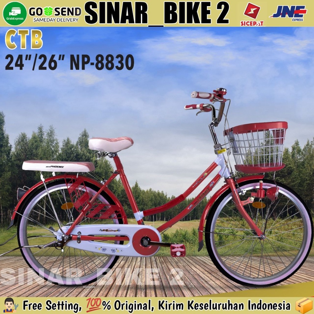 Sepeda Keranjang Dewasa PHOENIX NP-8830 Perempuan Uk 20 24 &amp; 26 Inch