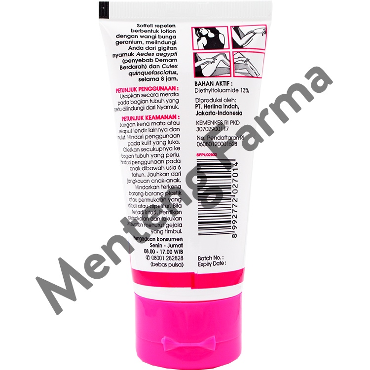 Soffell Lotion Wangi Bunga Geranium 50 Gr - Lotion Anti Nyamuk