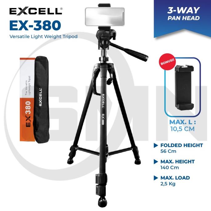 Tripod EXCELL EX 380 Panhead tripod hp kamera plus bag