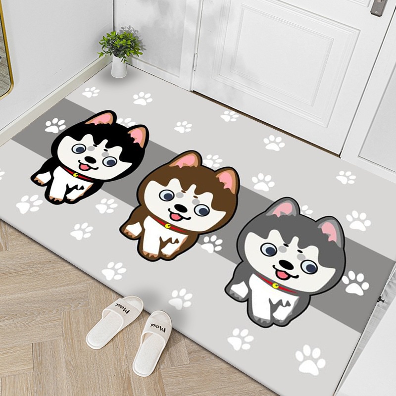 ❀ Chingu ❀ KS002 Keset Kaki (Tanpa Kemasan) Anti Slip 15 Motif Lucu Lucu Cute 40x60CM Bahan Polyester Alas Lantai Keset Kamar Mandi Import Murah