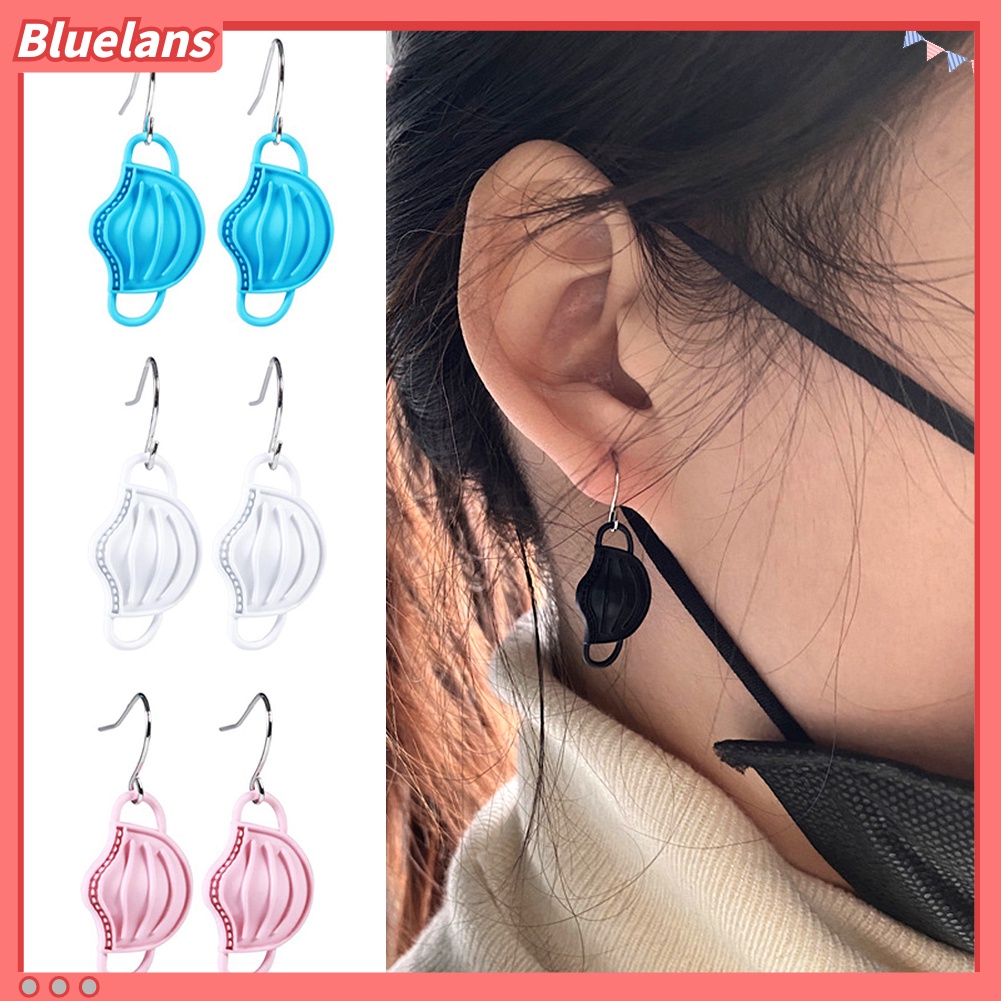 Bluelans Women Cartoon Face Cover Dangle Alloy Ear Hook Earrings Party Club Jewelry Gift